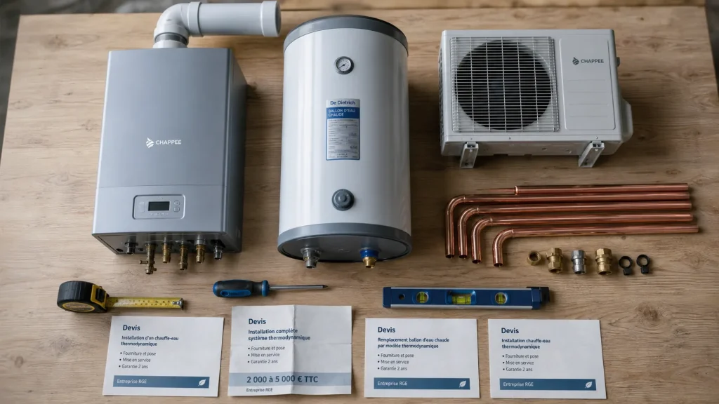Chauffe eau thermodynamique prix : 2 000 à 5 000 € TTC