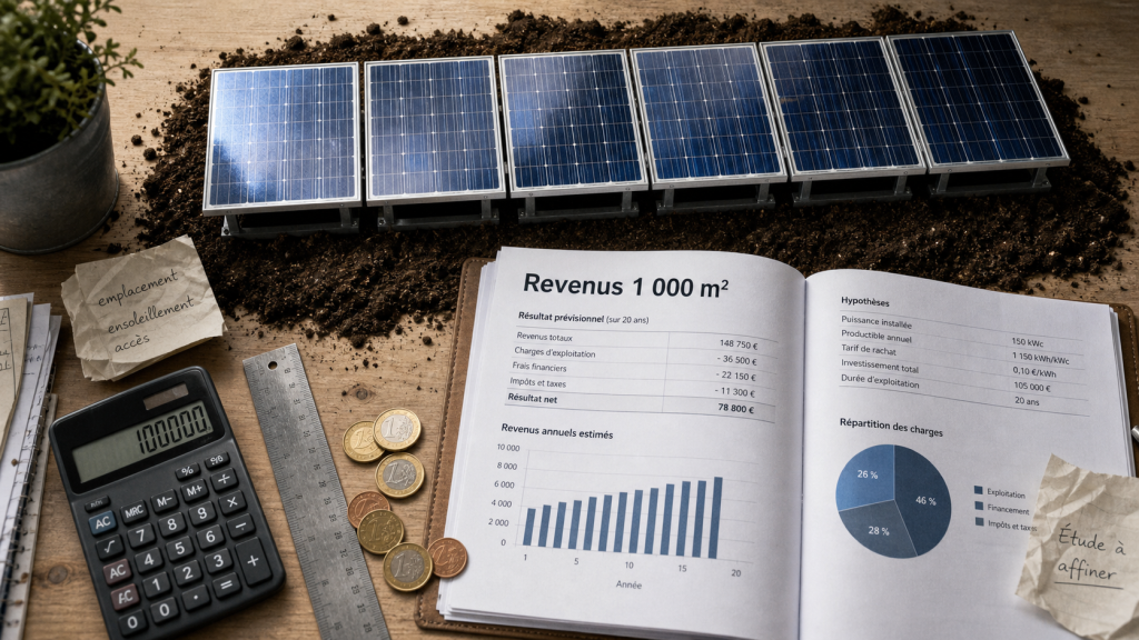 Combien rapporte 1000 m2 de panneau solaire : revenus et rentabilité réelle