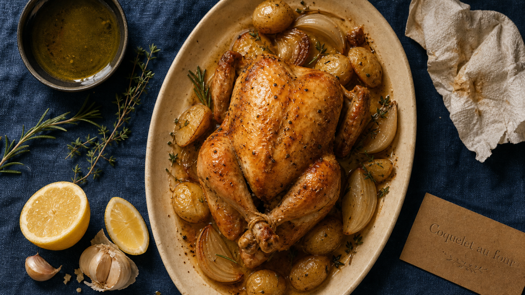 Coquelet au four, peau croustillante et chair tendre