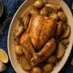 Coquelet au four, peau croustillante et chair tendre