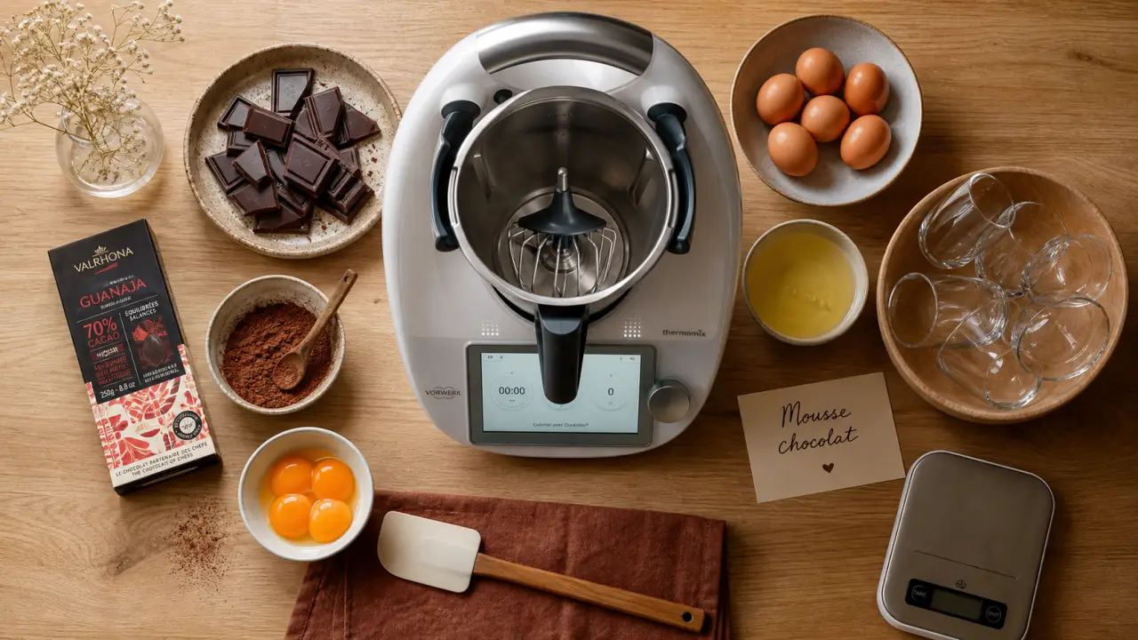 Dessert dernière minute thermomix : mousse chocolat prête en 15 minutes