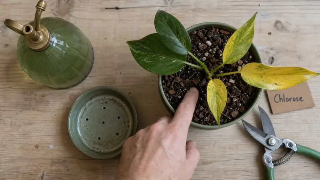 Feuilles jaunissent : diagnostiquer avant d’arroser ou fertiliser