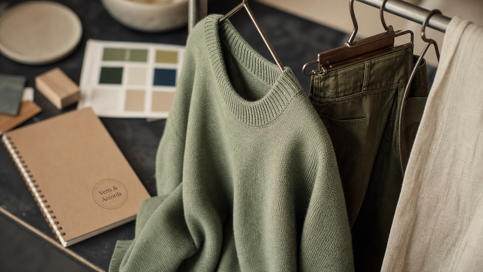 Le vert se marie avec quelle couleur : sauge, kaki et lin écru