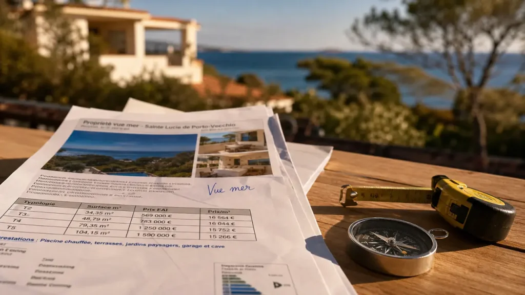 Maison a vendre en corse du sud, balcon avec dossier prix au m² et mer