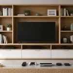Meuble bibliothèque tv 140 cm : rangements, finitions et fixation à vérifier