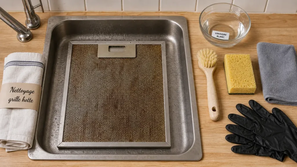 Nettoyage grille hotte au lave-vaisselle, grille inox et vinaigre