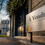 Panneau immobilier À vendre avec mentions et QR code