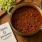 Repas pas cher pour 12 personnes : chili rouge, riz et budget < 60 €