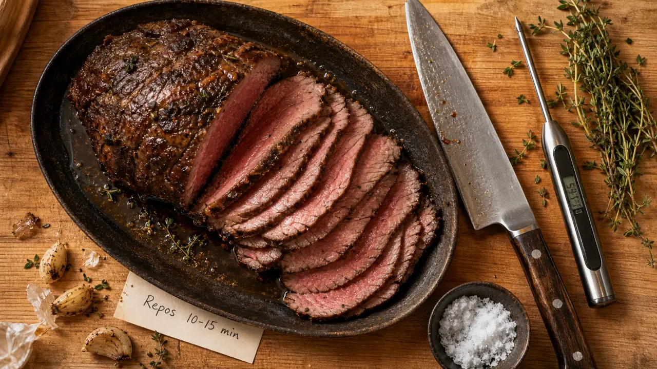 Rosbeef cuisson au four 180°C : temps de cuisson, repos, découpe