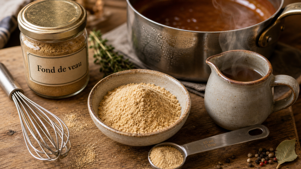 Utilisation fond de veau en poudre : dosage et anti-grumeaux