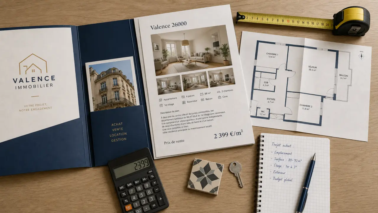 Achat appartement Valence : prix 2 399 €/m² et copropriété