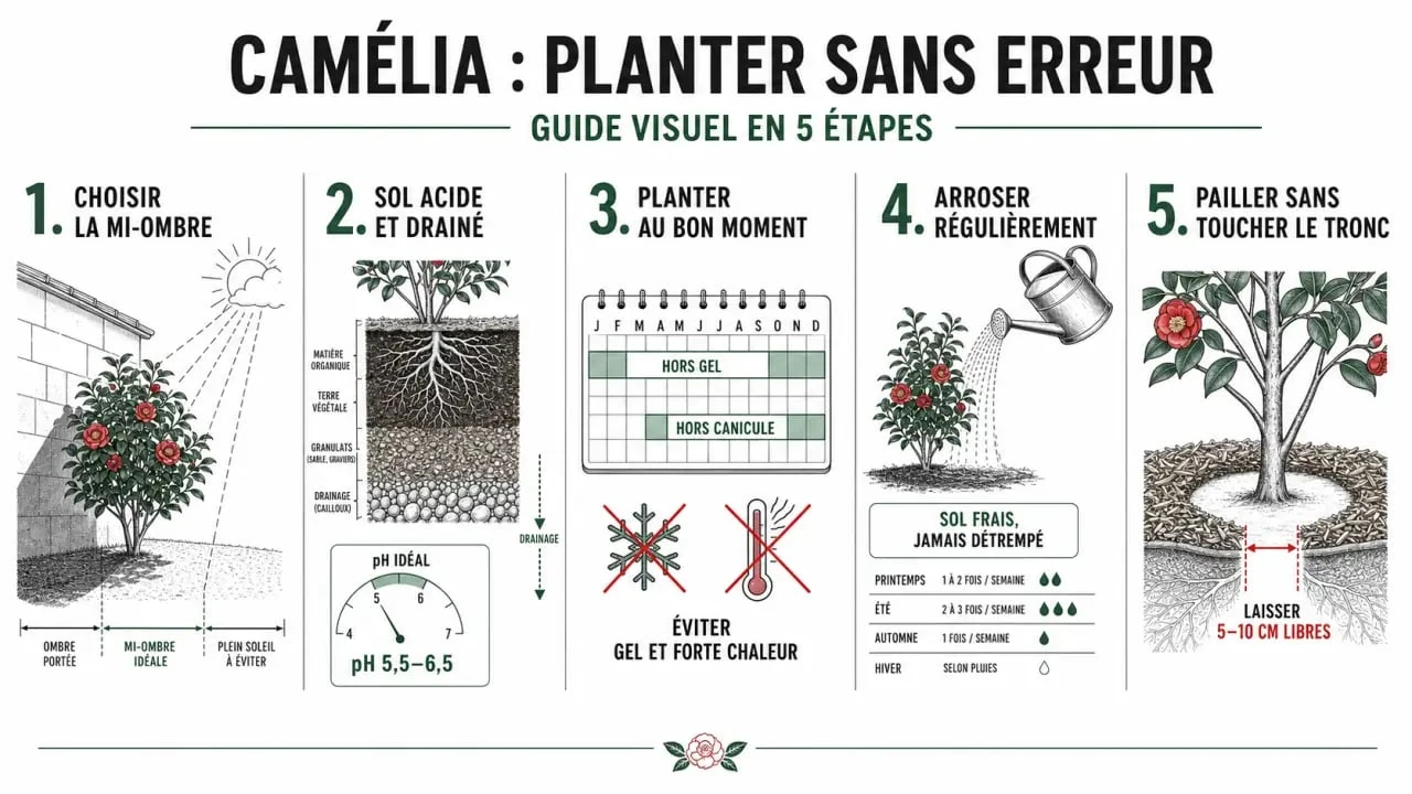 Quand planter un camelia : schéma éditorial des meilleures saisons et gestes de plantation