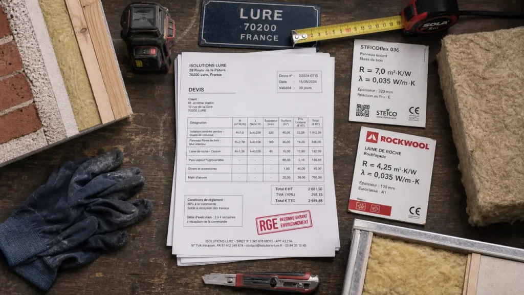 RGE, ITI ou ITE : les critères qui font varier le devis d’une isolation maison à Lure