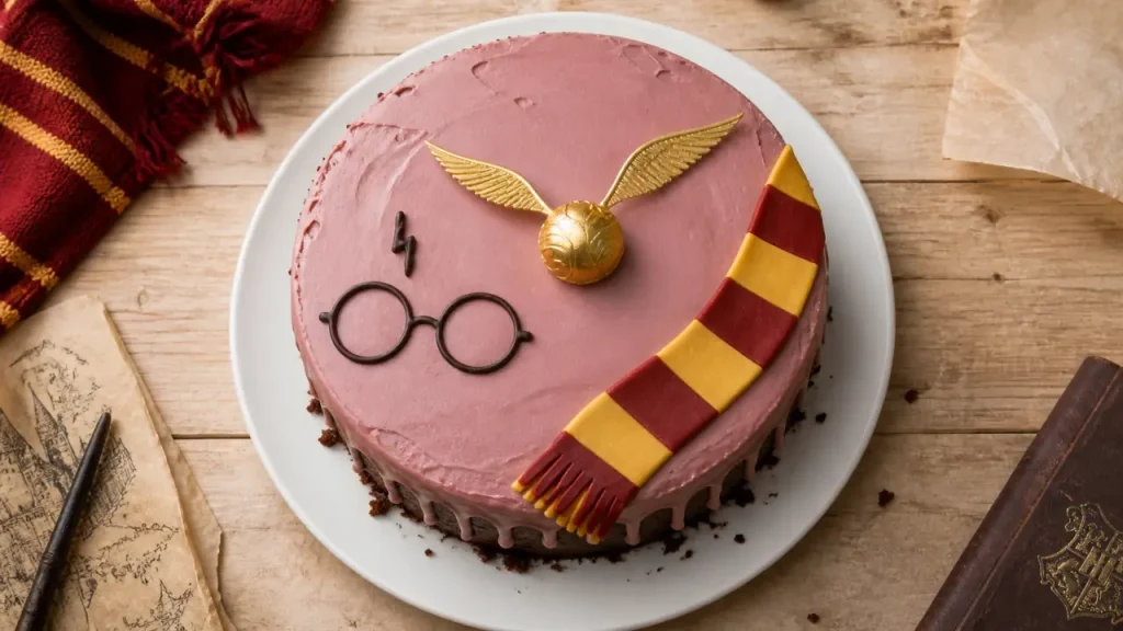 Gâteau Harry Potter au chocolat moelleux, vif d’or et déco facile sans matériel pro