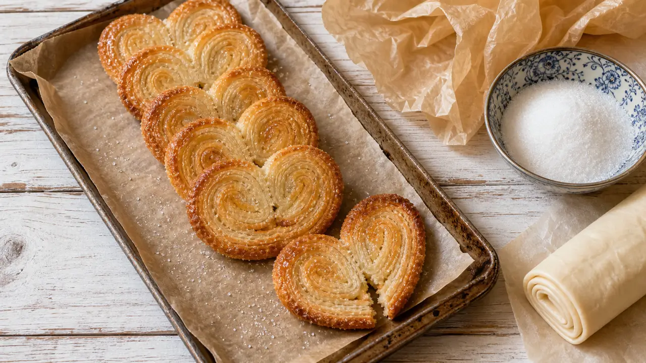 Recette palmier au sucre : palmiers dorés et feuilletage croustillant