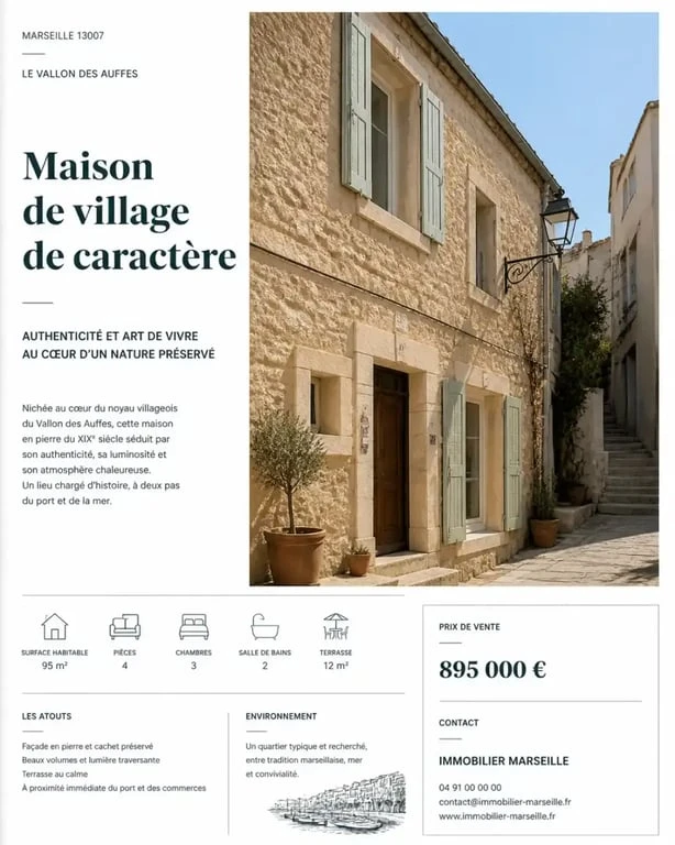 Maison de village typique à vendre à Marseille