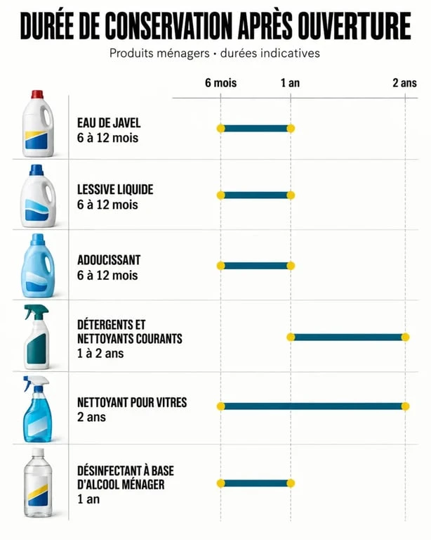 Durée de conservation des produits ménagers pour mieux ranger produits ménagers
