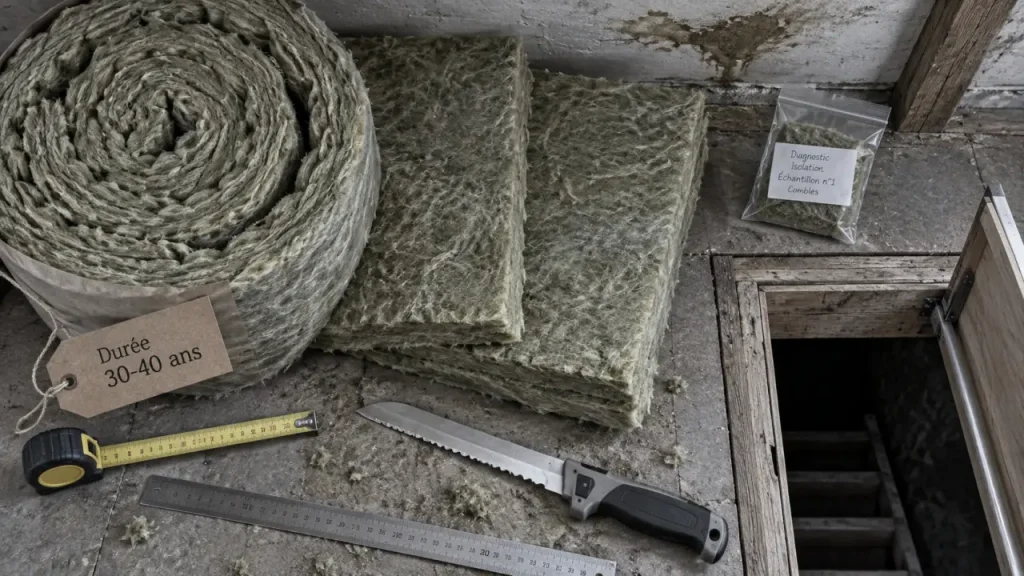 La laine de roche dure 30 à 40 ans, mais l’humidité change le diagnostic