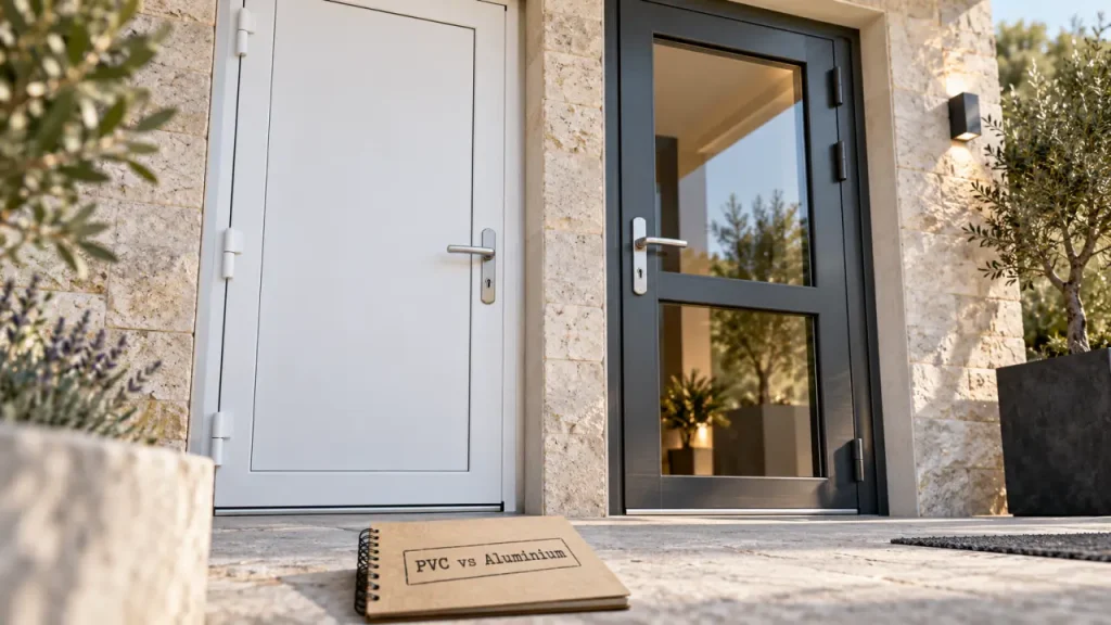 Porte en PVC ou en aluminium : le bon choix dépend de votre entrée