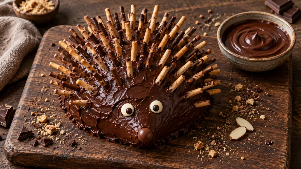 Recette gâteau hérisson facile : gâteau au yaourt au chocolat et Mikado®