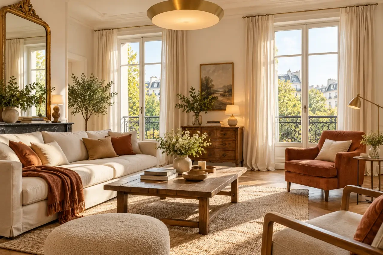 Idées de décoration intérieure havredemaison pour améliorer la lumière avec un miroir, des textiles et plusieurs éclairages