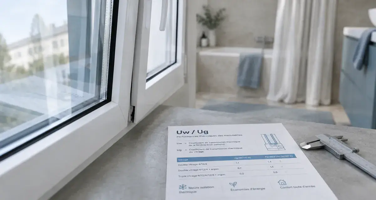 Fenêtre pvc double vitrage : vue intérieure, cotes et double vitrage