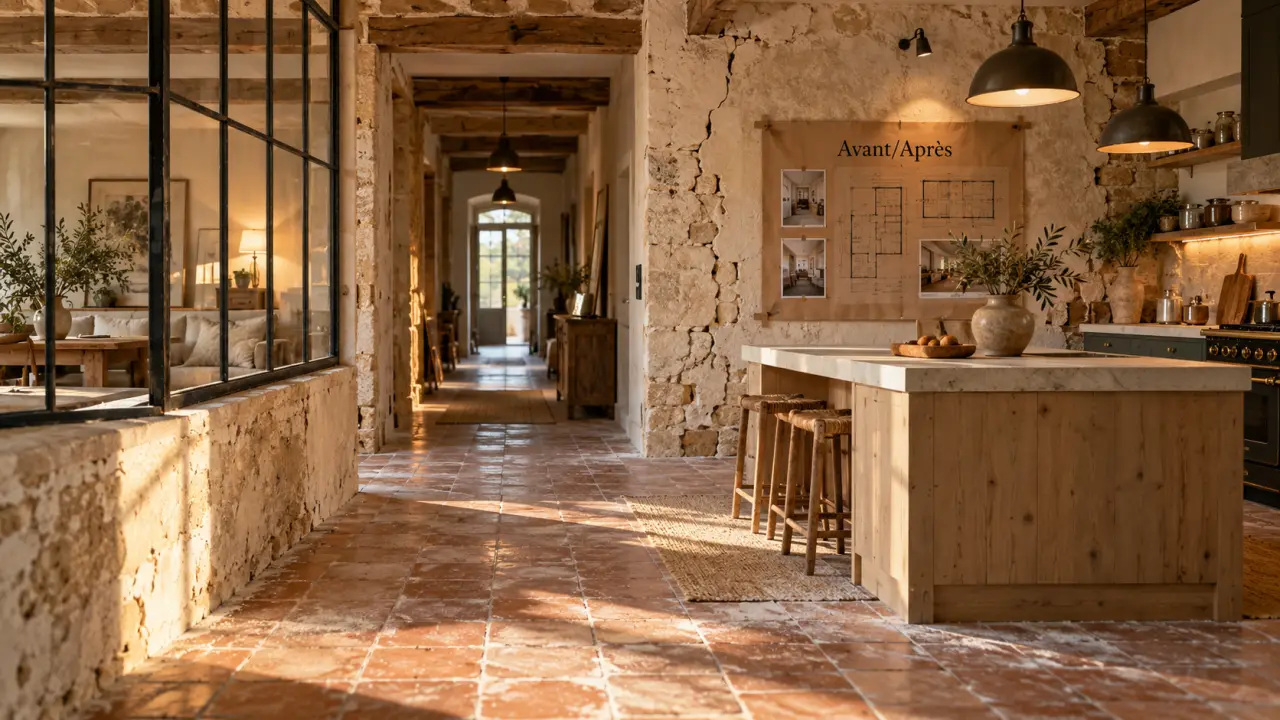Rénovation vieille maison avant/après : plus de lumière, cachet conservé