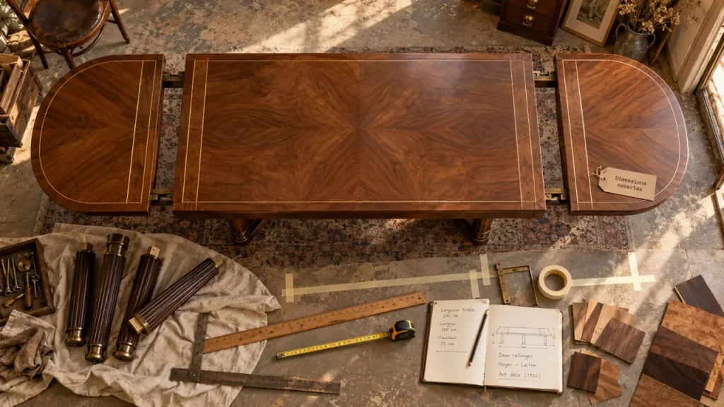 Table Art déco 1930 : la mauvaise mesure qui transforme une pièce rare en meuble encombrant
